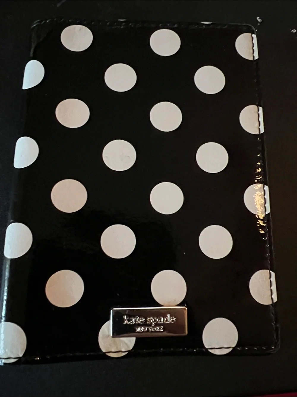 Kate spade is wallet passport cover holder polka dots